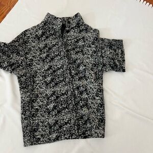 Ann Taylor Monochrome Textured Black & White wool coat